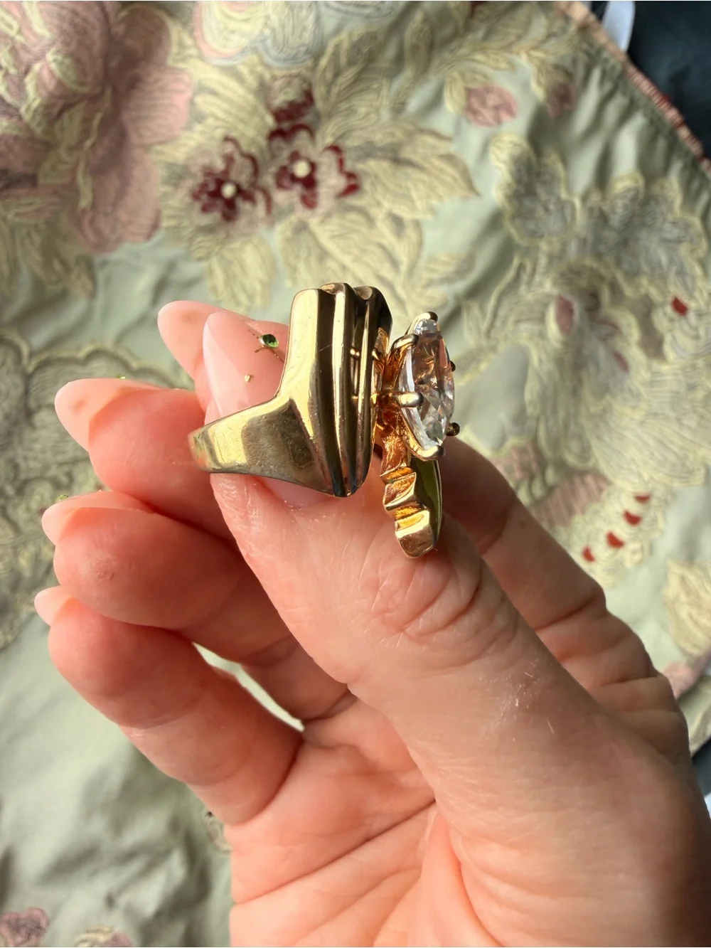 Vintage 18k Gold Ring with Baguette Stone 💎 Size 6